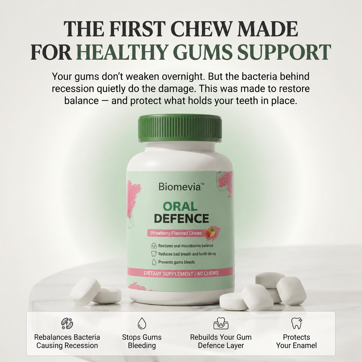 Biomevia Oral Defence Strawberry Chews